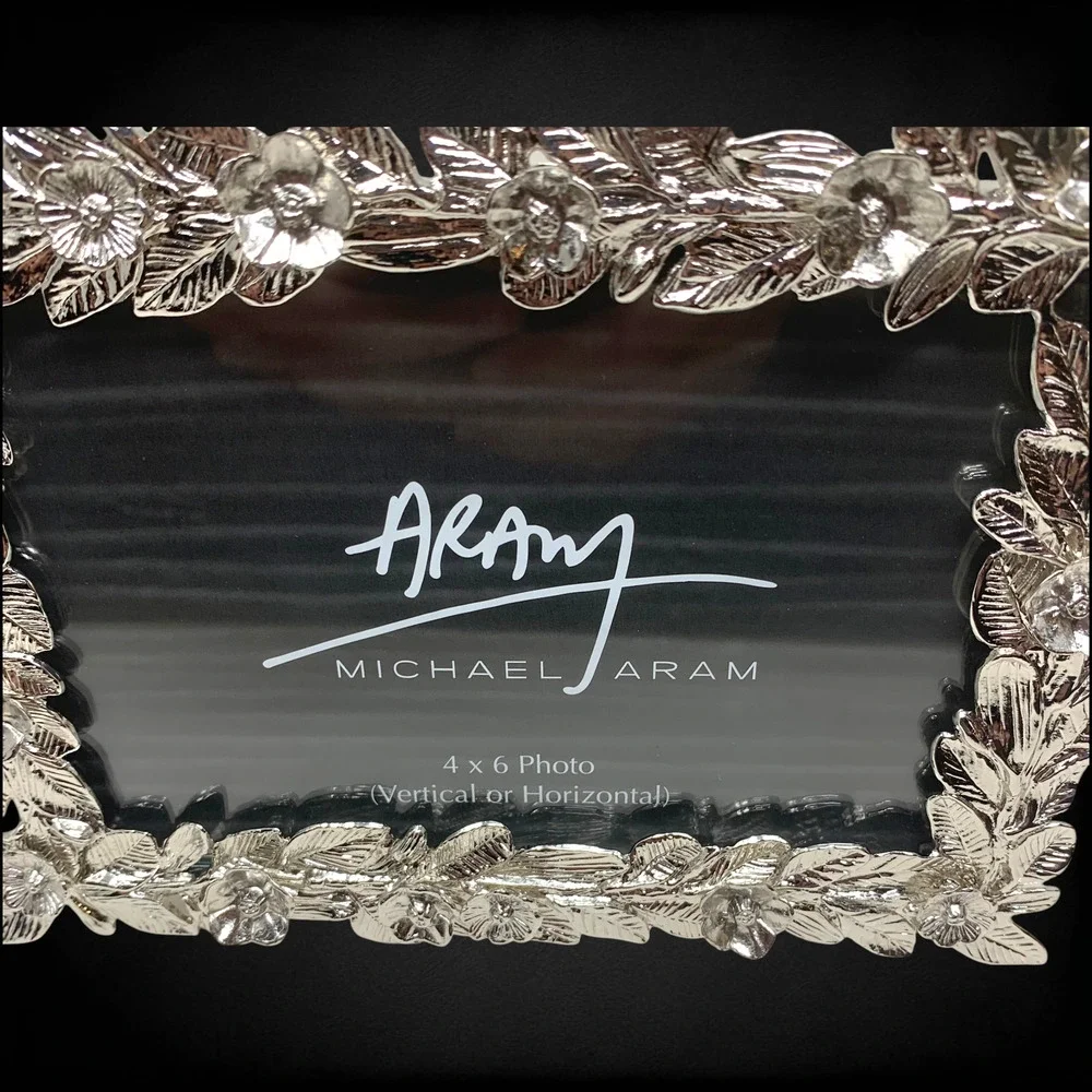 NEW Michael Aram Garland 4x6 Photo Frame Nickelplate Silver Tone NIB 175071
